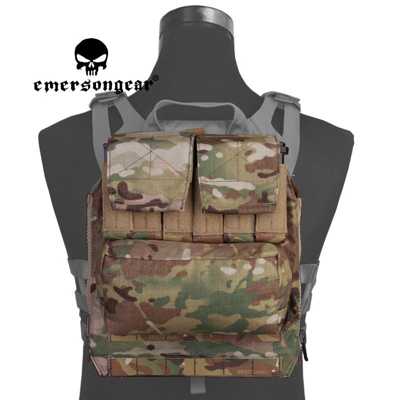 

Stuff Sacks EMERSONGEAR Tactical Back Pack Panel Vest Accessory Package Wargame Combat Gear Molle Expansion For AVS JPC 2.0 CPC, Bk