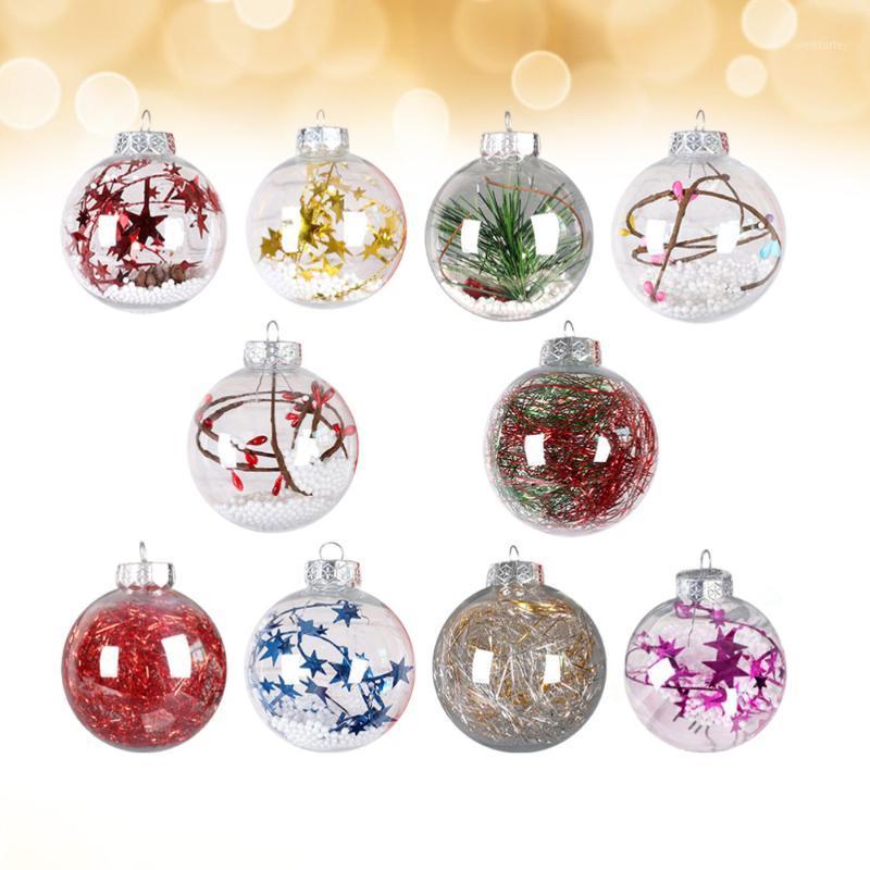 

Party Decoration 10pcs Christmas Hanging Pendant Hollow Transparent Decors Ornaments Favors Mixed Style