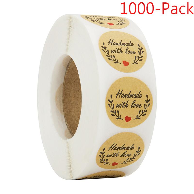 

Party Decoration 500pcs/roll Kraft Paper Handmade With Love Stickers Thank You Seal Lables For Wedding Favors, Crafts, DIY Decorations