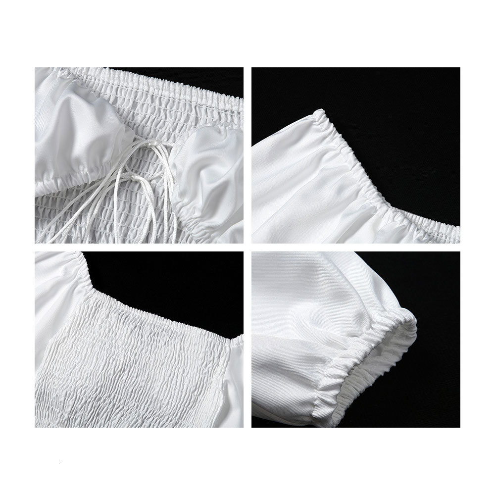 

2021 New Sexy Long Sleeve v Neck Lace Up Cropped Tops Elegant White Hollow Out Slim Shirt Women Casual Blouse Club Party Wear J9hw, Black