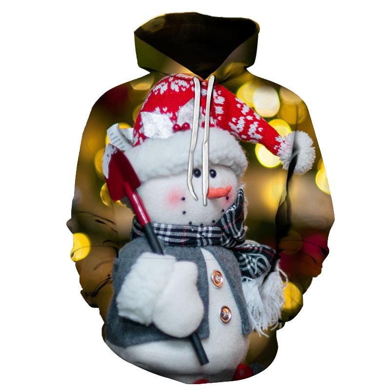 

Men's Hoodies & Sweatshirts Christmas Snowman Pattern Casual Hoodie Woman Spring And Autumn Trendy All-Match Streetwear 3D Printed Oversized, Cbw-2440