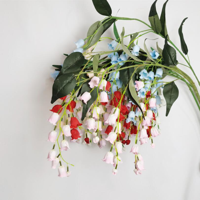 Simulation bell orchid living room Decorative Flowers wedding hall hanging material ceiling decoration false flower-image-666672941