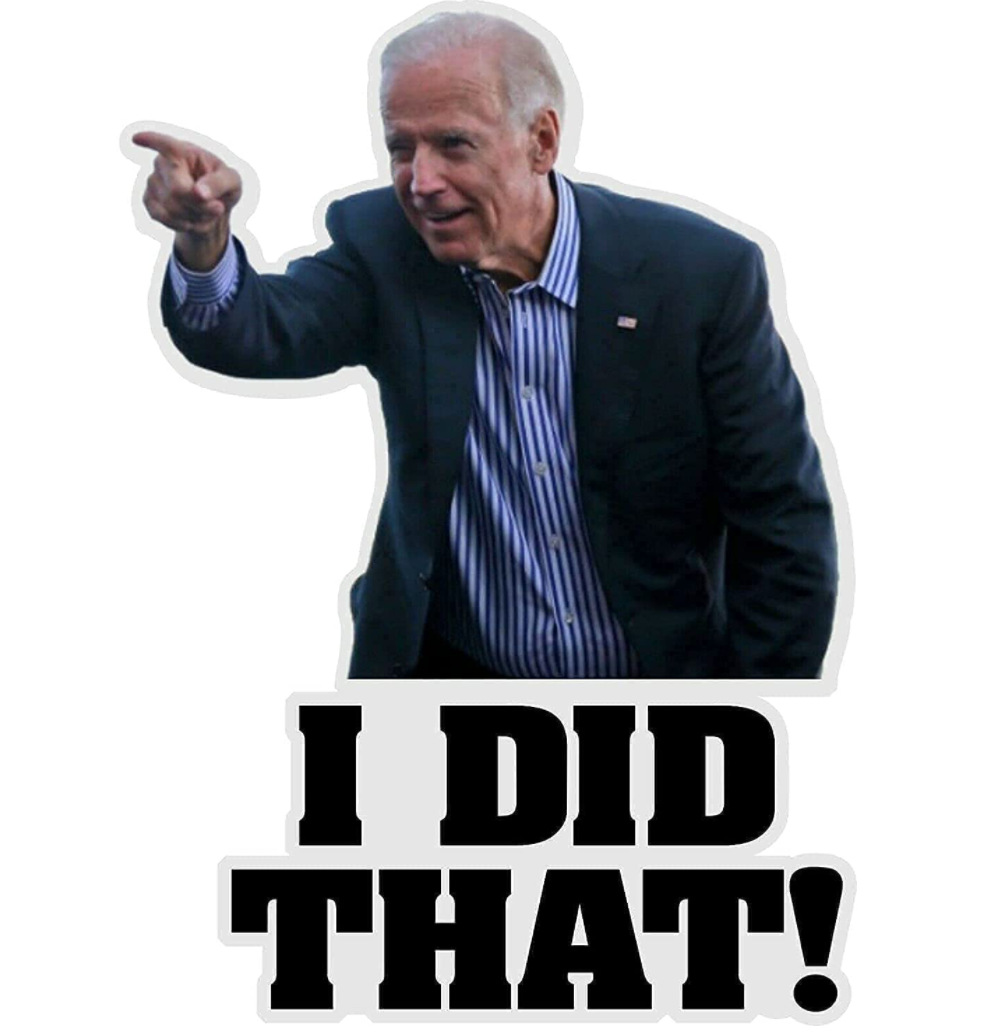 

100Pcs Biden I Did That Stickers, 3inch Joe Biden Funny Sticker, That's All Me I Did That Decal/Humor/Funny (A, Diamond Reflective Waterproof Sticker), As the picture
