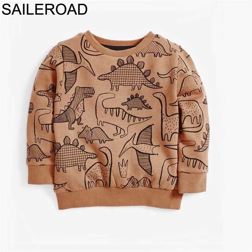 

SAILEROAD Infants Boys Sweatshirts Autumn Animal Dinosaur Children's Shirts Clothing for Cotton Baby Kids Hoodies 211111, 9082same picture
