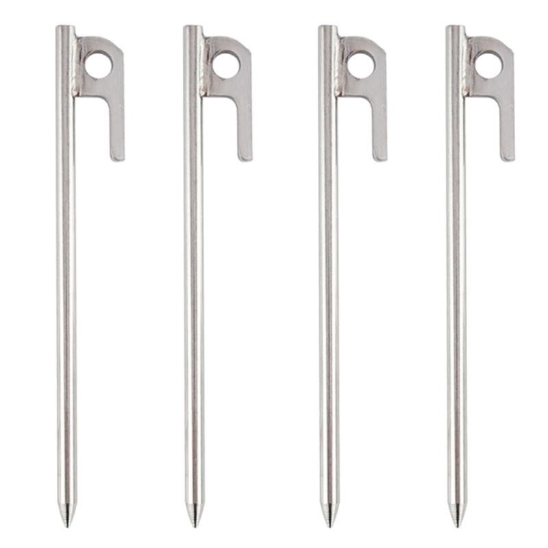 

4pcs Stainless Steel Tent Stakes Tarp Pegs Camping Stakes Canopy Nail Peg