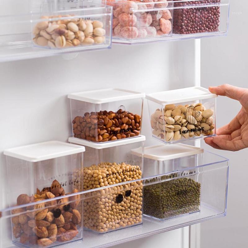 

Storage Bottles & Jars 1pc Sealed Kitchen Food Containers Refrigerator Organizer Tea Bean Grain Spice Box Clear Plastic Container Case