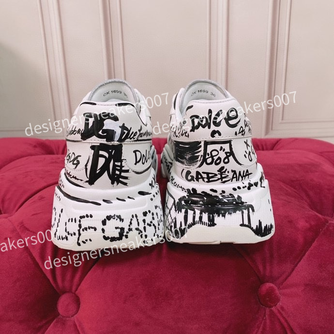 

ladies graffiti boots white shoes 2022 Men leather casual shoe flowers Platforms Print pattern fashion personality wild couple sneakers women 35-45, 06