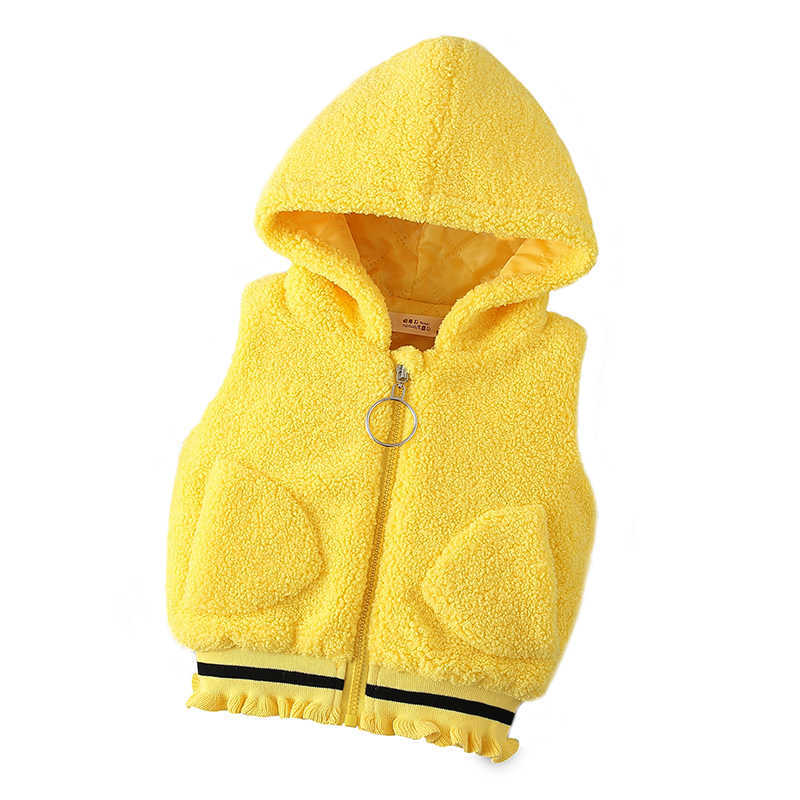 

0-4 year baby girl clothing autumn winter Solid cartoon kid children jacket outerwear Waistcoats vest 210615, Black