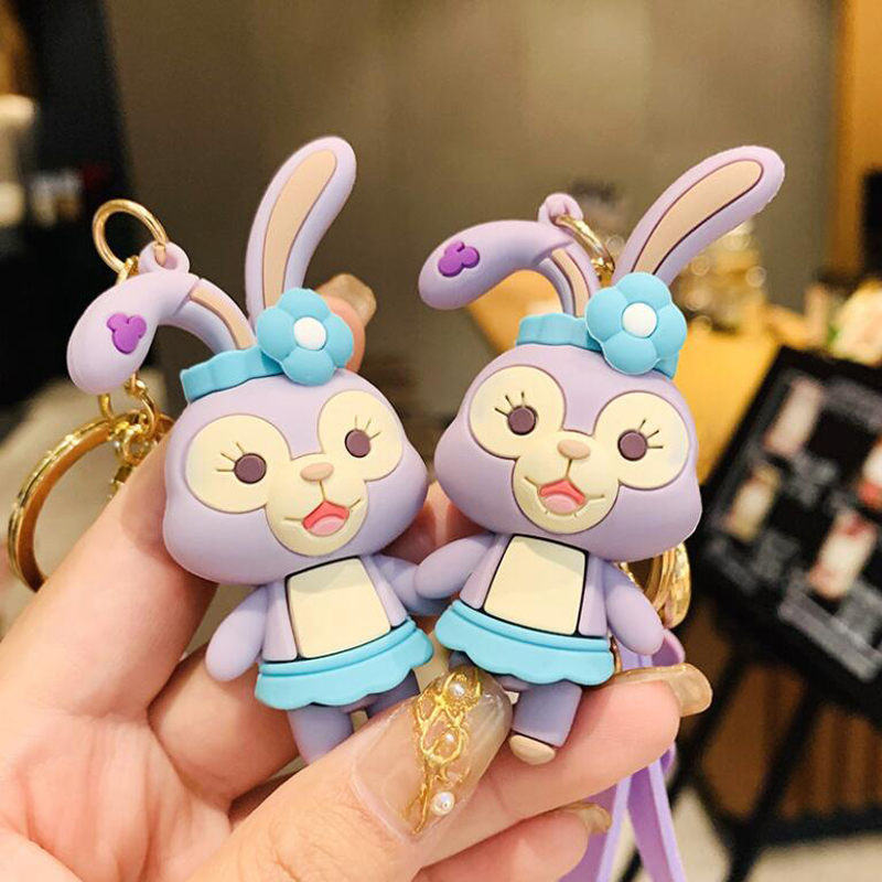 

Fashion Cartoon Keychain Key Buckle Man Woman Loves Car Purse Bags Keychains Silica Gel Rabbit Doll Pendant Accessories 3 Classic Styles YSK410-412
