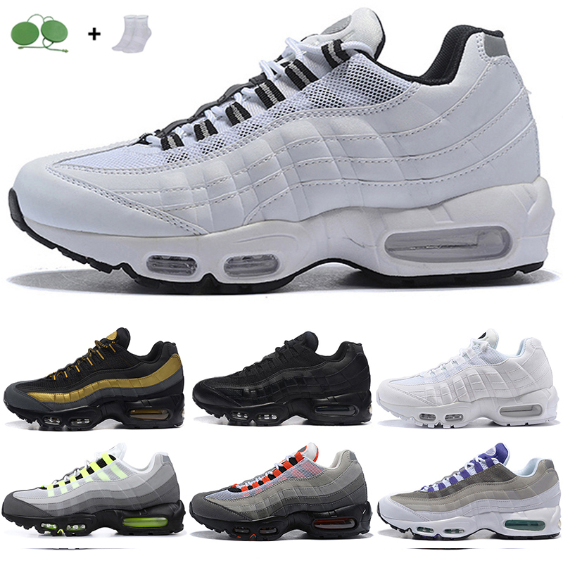 

2021 Mens 95 OG Cushion Running Shoes Navy Chaussure Triple 95s Neon Retroes White Black Vapourmaxs Pack Greedy casual zapato Sneakers Size 36-45, Color 1 40-45