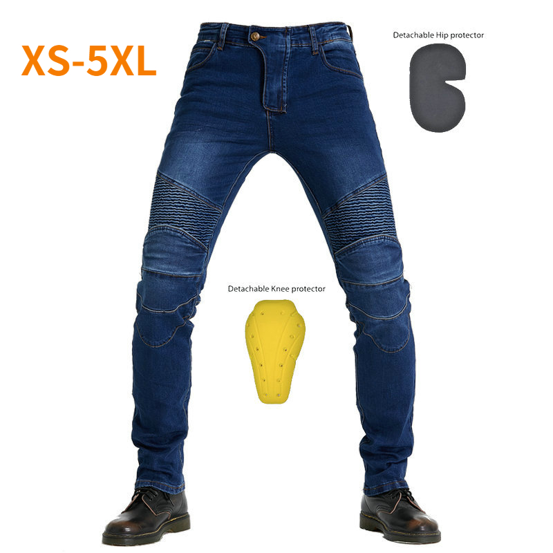 

2022 Men Motorcycle Pants Spandex Motorcycle Jeans Protective Gear Riding Touring Black Motorbike Trousers Blue Motocross Jeans Moto Ride Trousers