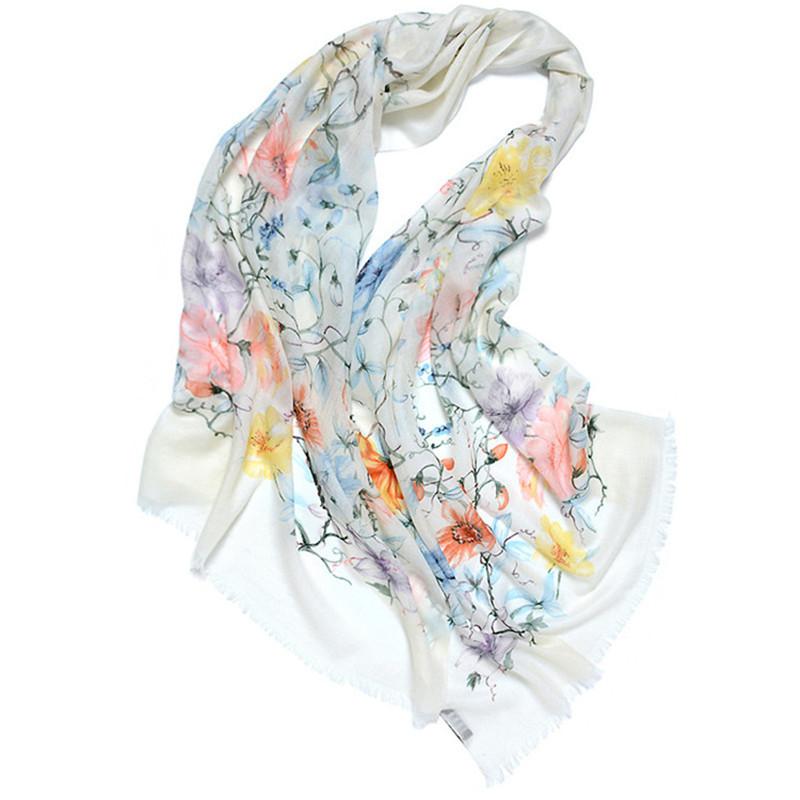 

Scarves Arrival 100%goat Cashmere Printed Women Fashion Thin Scarfs Shawl Pashmina 70x200cm Small Tassel