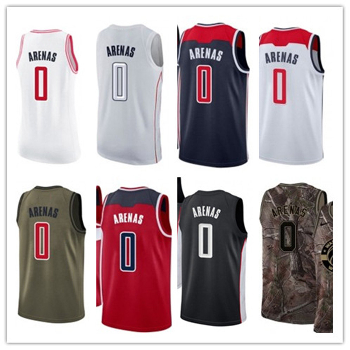 

custom leave name number 0 Gilbert Arenas blue white black yellow green brown basketball jersey men women youth jerseys, Black;red