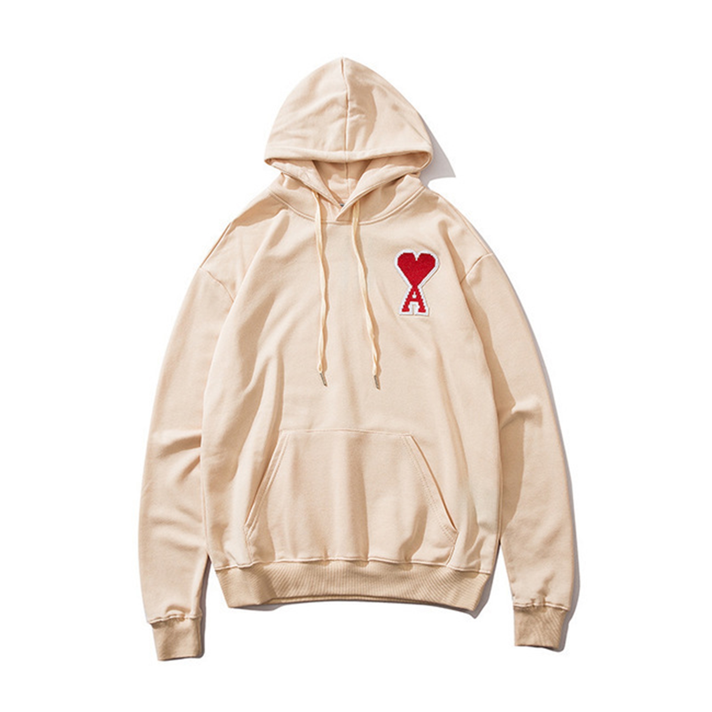 

AMI Autumn Pattern Fashion Love Stickers Letter A Embroidery Hoodies Leisure hooded Sweatshirts Men Women Couples clothes X122704v, Black