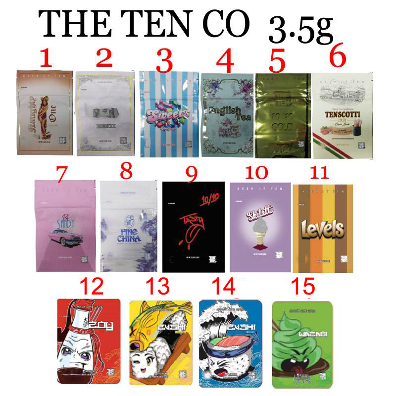 

3.5g EIGHTH PACKAGE SMELL PROOF MYLAR BAG the ten co BENJ SWEET'S ENGLISH TEA TENSCOTTI PINK SANDY FING CHINA SKILATTI ZUSHI