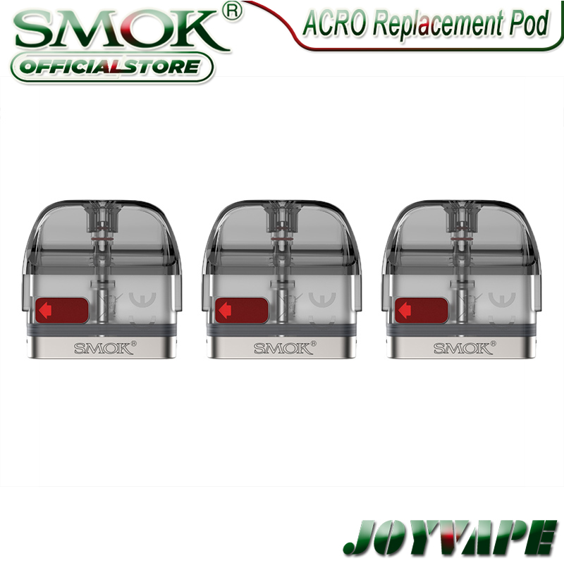 

SMOK ACRO Replacement Pods Cartridges 2ml ACRO Meshed 0.8ohm Pods Side Filling with Ergonomic Mouthpiece Magnetic Pod Connection 3pcs/pack