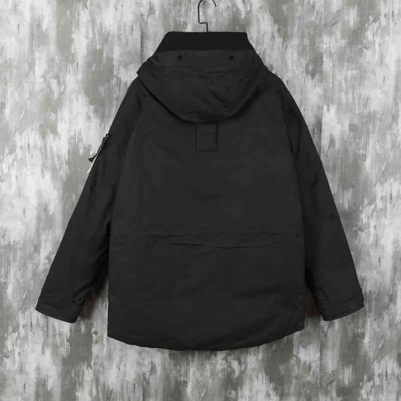 

Men's Jackets With Black Hood Winter Windproof Thick Warm Jacket LCAC, Black-1982