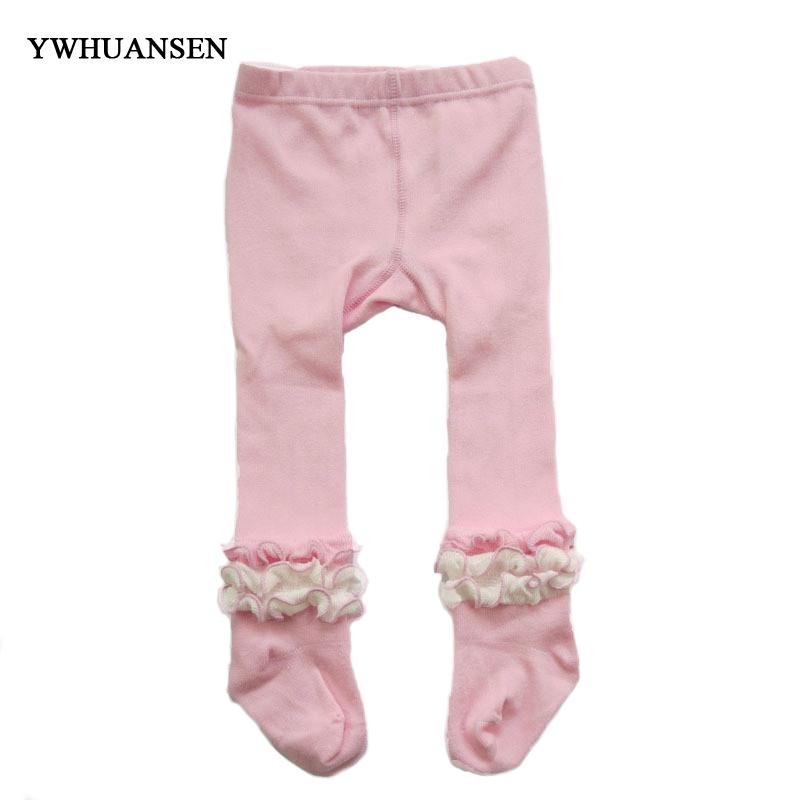 

Footies YWHUANSEN Spring Autumn Children Tights For Girls White Baby Pantyhose Ruffles Collant Cotton On A Girl Kids Princess