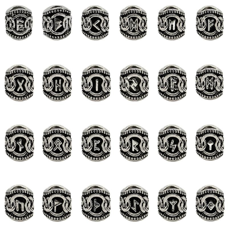 

Other Viking Rune Alphabet Character Beads Beard For Men 61 Pieces Set