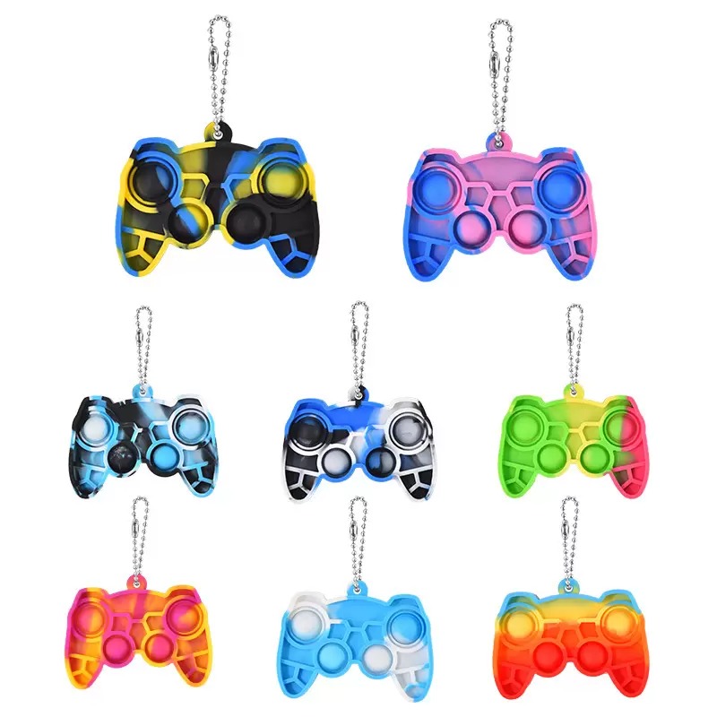 

Gamepad Keychain Push Its Pops Fidght Toy Hands Popins Squeeze Fidget Bag Pendant Simple Dimple Antistress Toys Popper Bubble Stress Relief Key Ring