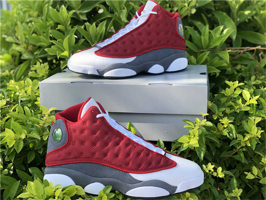 

2021 Release Authentic 13 Red Flint Gym Red/flint Grey-white-black Shoes Real Carbon Fiber Men Women Outdoor Sports Sneakers with Original
