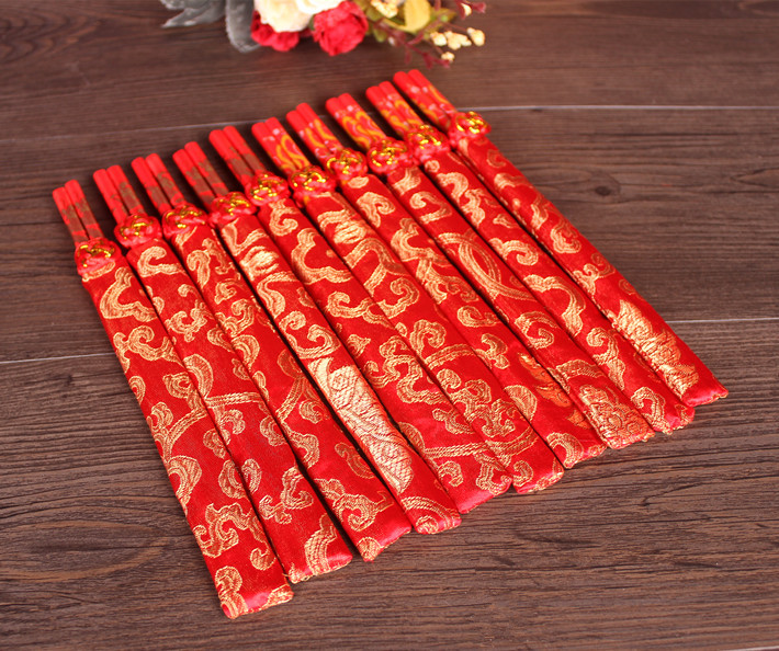 

Wood Chinese chopsticks,printing both the Double Happiness and Dragon,Wedding chopsticks favor