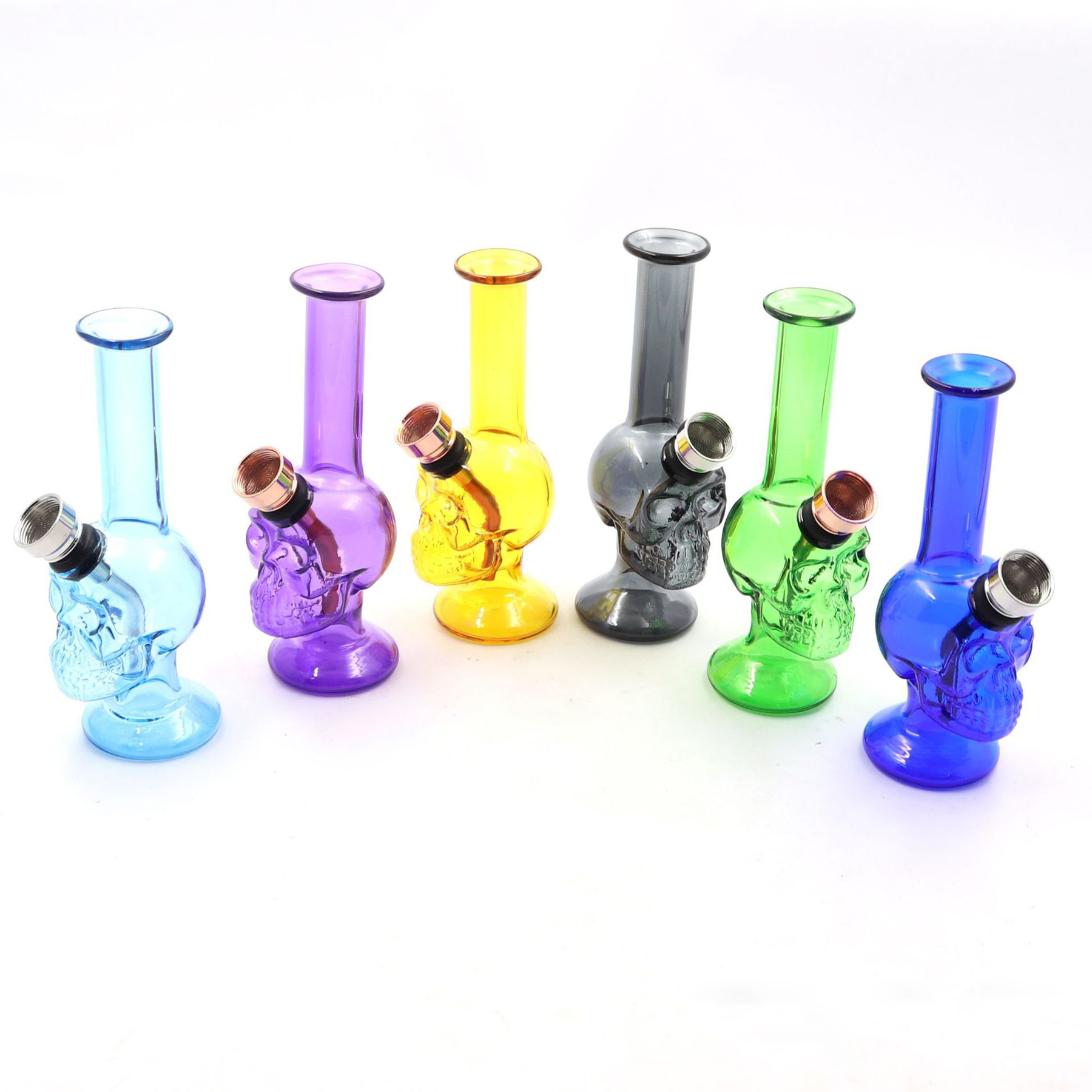 

Hookahs Smoking Acrylic bong Skull Colored acrylic Mini pipe set small pipes pot Full color