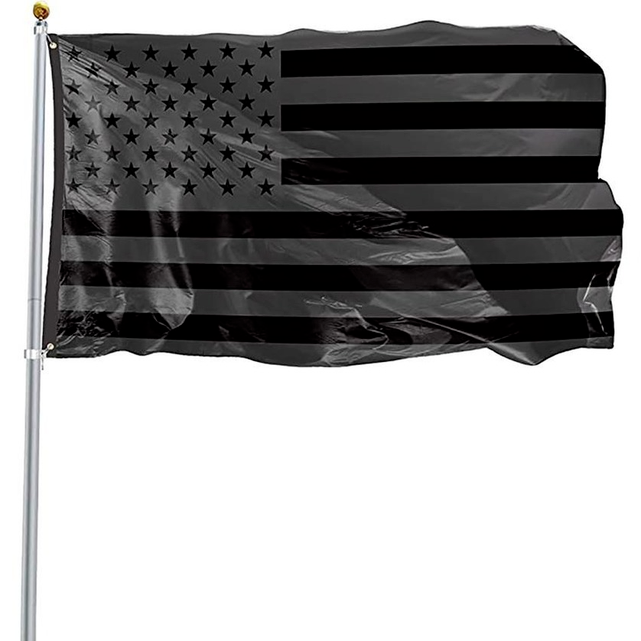 

STOCK 3x5ft Black American Flag Polyester No Quarter Will Be Given US USA Historical Protection Banner Flag Double-Sided Indoor Outdoor G11