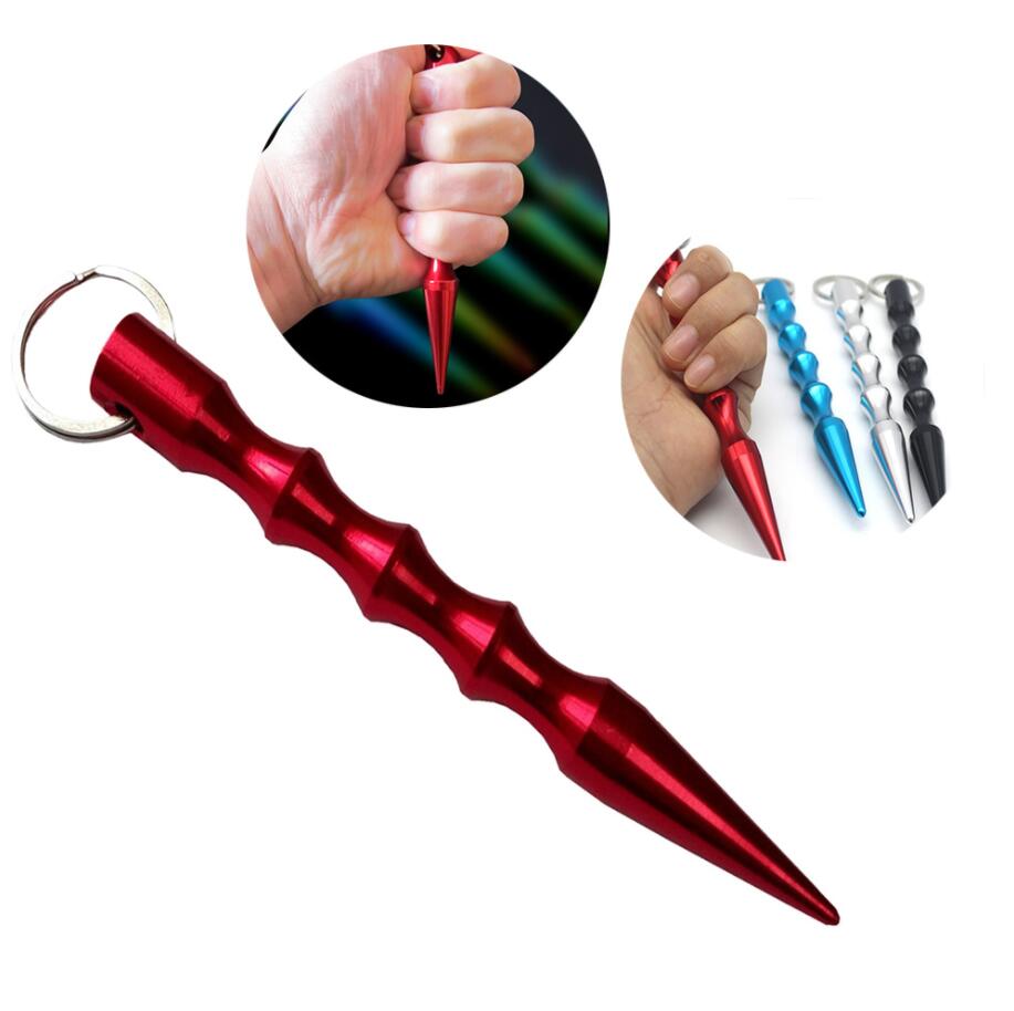 

Aliuminum Self Defense Safety Women Spike Stick Keychain Key Chain Metal Window Breaker Self-defense pen Free Shipping