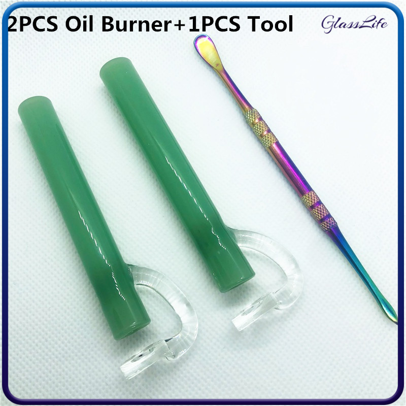 

Glass Pipe Smoking Bongs Heady Wax Oil Rig Tobacco Pipe With Colored Tool For Quartz Banger Silicone Case Accessory Hookah
