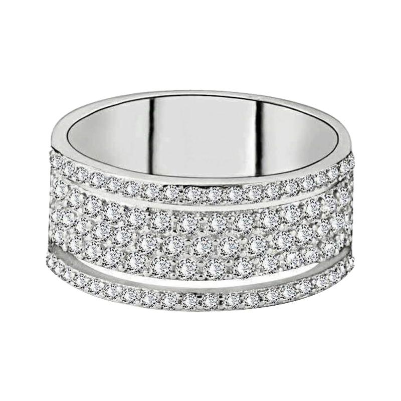 

Wedding Rings Five Dazzling Layers Of Sparkling Stones Ring Band For Women Bridal Party Jewelry, Slivery;golden