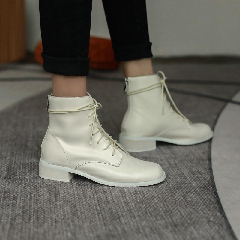 

Boots SKLFGXZY Size 34-40 Brand Genuine Leather Women With Short Women's Shoes, Beige