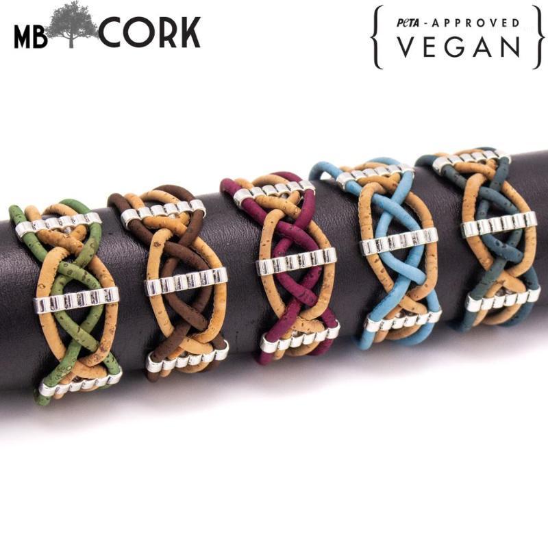 

Natural Cork Handmade Women Bracelet Lady Wood Jewelry BR-489-MIX-5 Bangle