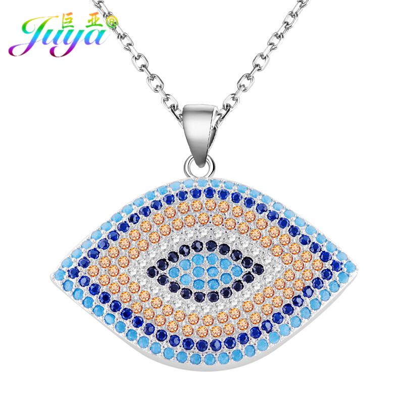 

Pendant Necklaces Juya Handmade Multicolor Crystals Turkish Eye Jewelry Necklace For Women Men Classical Greek Evil