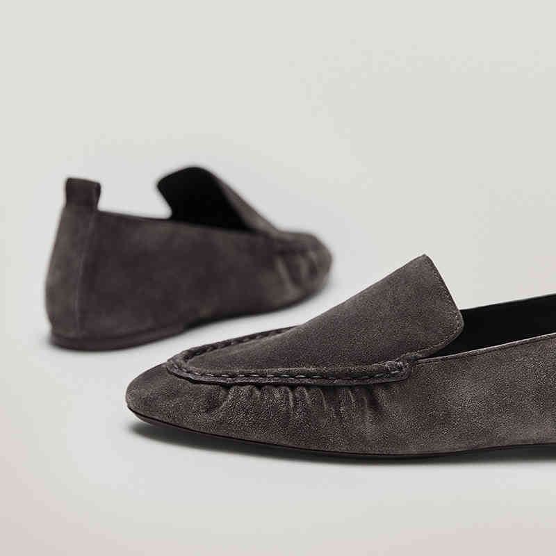 

Dress Shoes ss plain shoes of English women office style lady plied cattle suede slip-in women's 9GYZ, Black