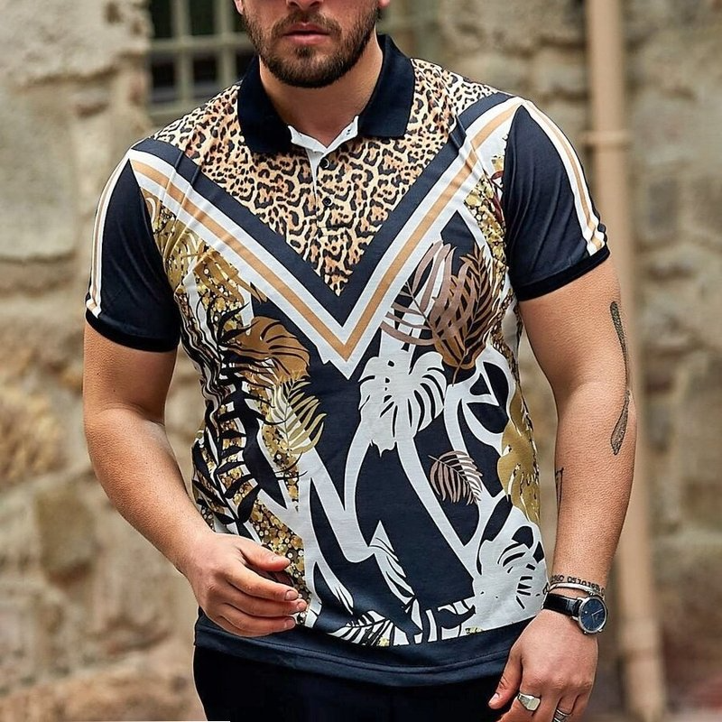 

White Peony Men s Street Polo Shirt High Quality Comfortable Classic Fashion Daily Travel Work Party workout, White;black
