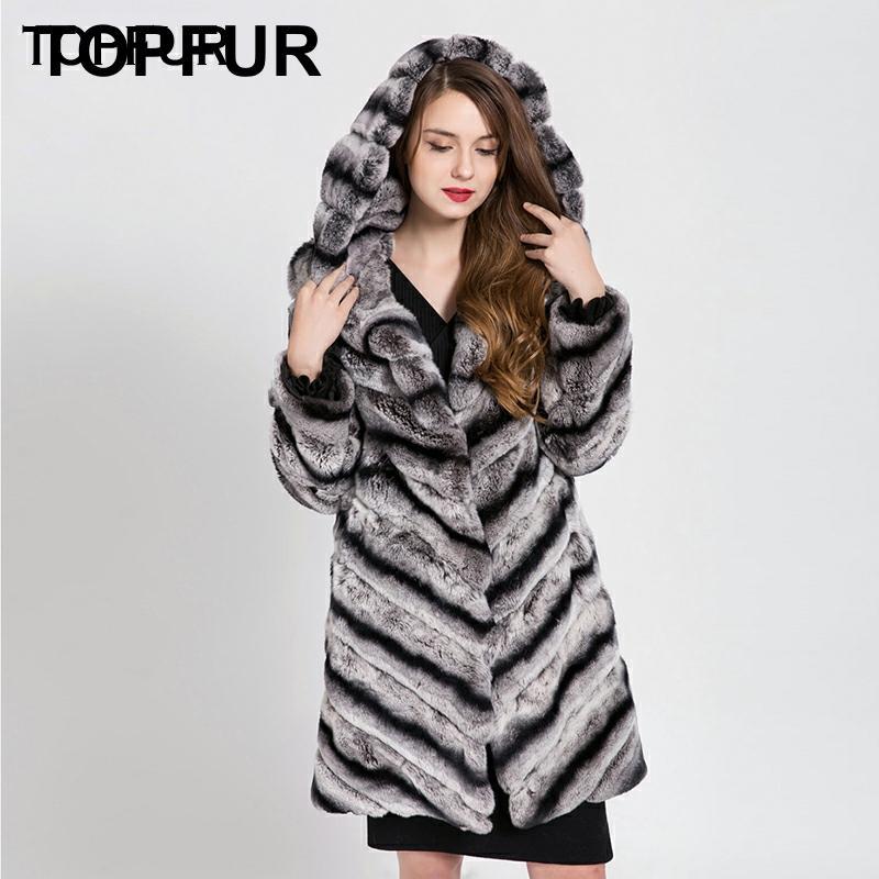 

Women's Fur & Faux TOPFUR Arrival High Quality Genuine Rex Coat Real Thick Warm Winter Slim Luxury Fashion Coats, Black