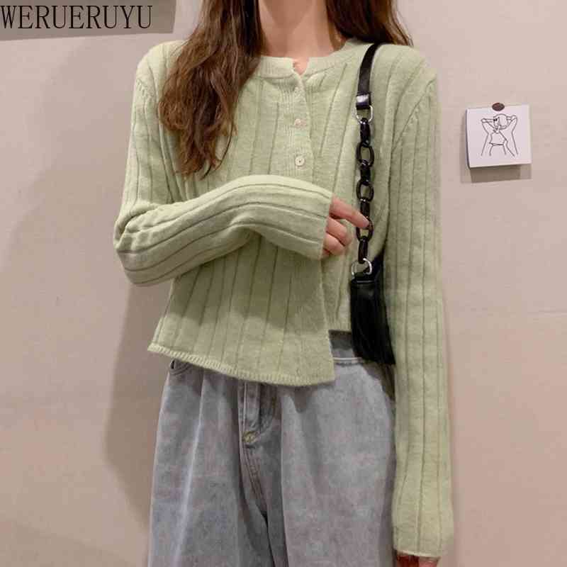 

WERUERUYU Cardigan Women Sweater Fashion Long Sleeve Tops Casual Cardigans Irregular Shirt 210608, Photo color