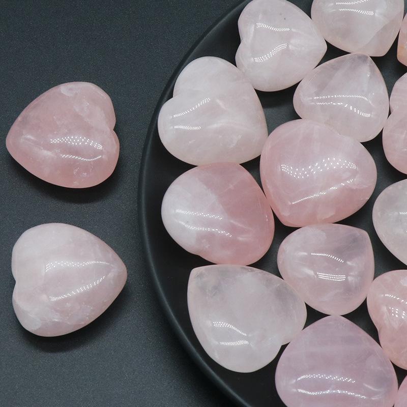 

Other 12Pcs Natural Healing Crystal Rose Quartz Heart Love Worry Stones Set Bulk Polished Pocket Palm Thumb Gemstones Chakra Balancing