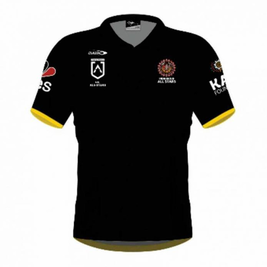 

2021 INDIGENOUS ALL STARS RUGBY TRAINING JERSEY size S--5XL, Black