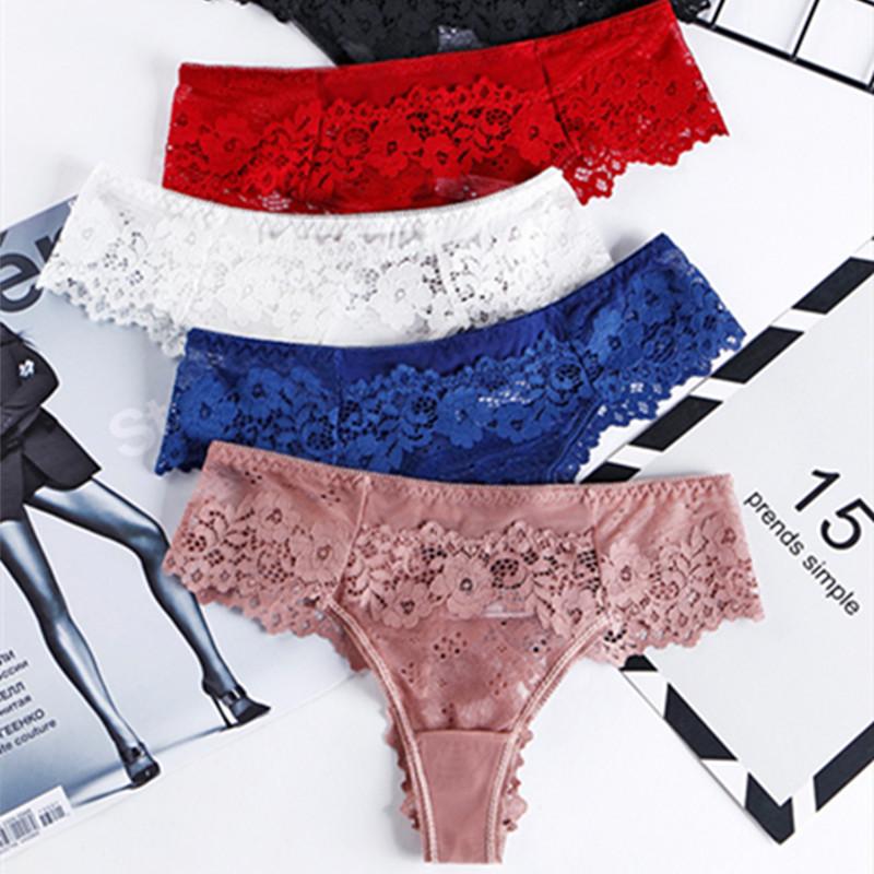 

Women's Panties 6Pcs Lace Thongs For Women Temptation Ladies Delicate Soft Daily Comfort Sexy T-back Posynthesis Breathable Female G-strings, Bk-bk-wh-pk-nb-wr