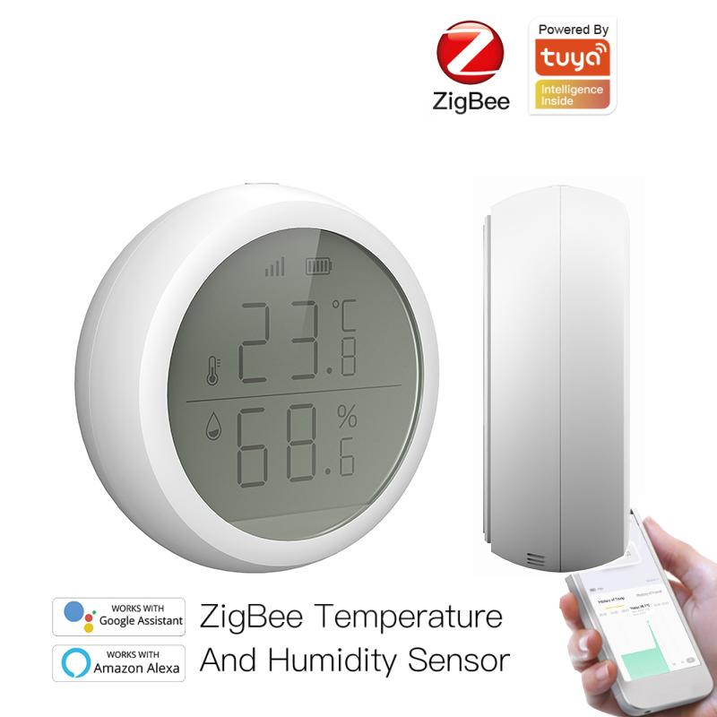 

Smart Home Control 4/1 Pcs Tuya ZigBee 3.0 Temperature Humidity Sensor LCD Screen Thermometer For Real Time Monitoring Via App DIY