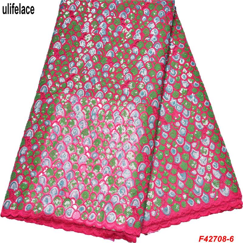 

ulifelace dazzling classic colorful Full sequins Hand cut Double organza lace fabrics Embroidered High quality Laces F4-2708