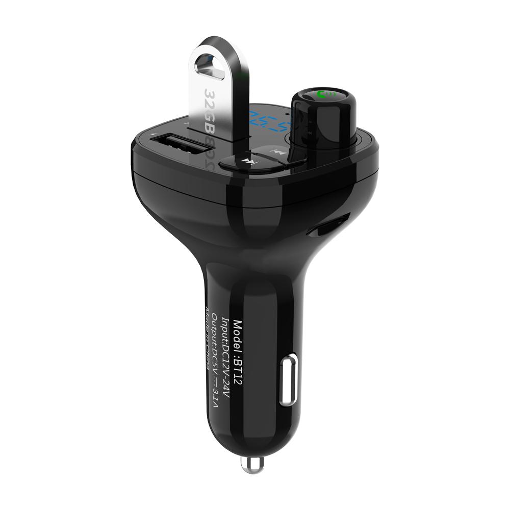 

BT12 FM Transmitter modulator 3.1A Dual USB Charger Bluetooth Car Kit Audio Music Mp3 Player Phone Wireless Handsfree Car kit