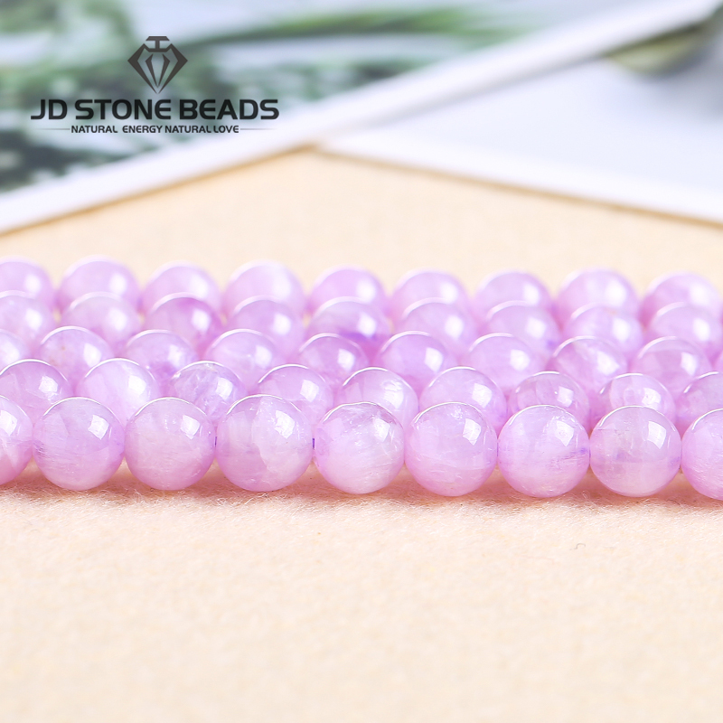 

Natural Kunzite Beads Gemstone Size 6/8/10MM High Quality Fine Faceted Purple Morgan 3A 5A Stone Accessory For Jewelry Making Q0531