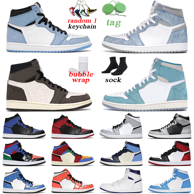 

university blue 1s men women basketball shoes dark mocha turbo green outdoor mens trainer sports sneakers, Shoes box