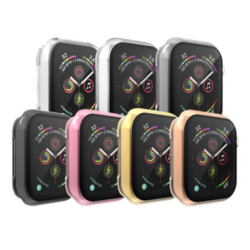 

Electroplating soft TPU Case For Apple Watch iWatch Series SE 6 5 4 3 2 Cover Protection Cases 42mm 38mm 40mm 44mm, Black