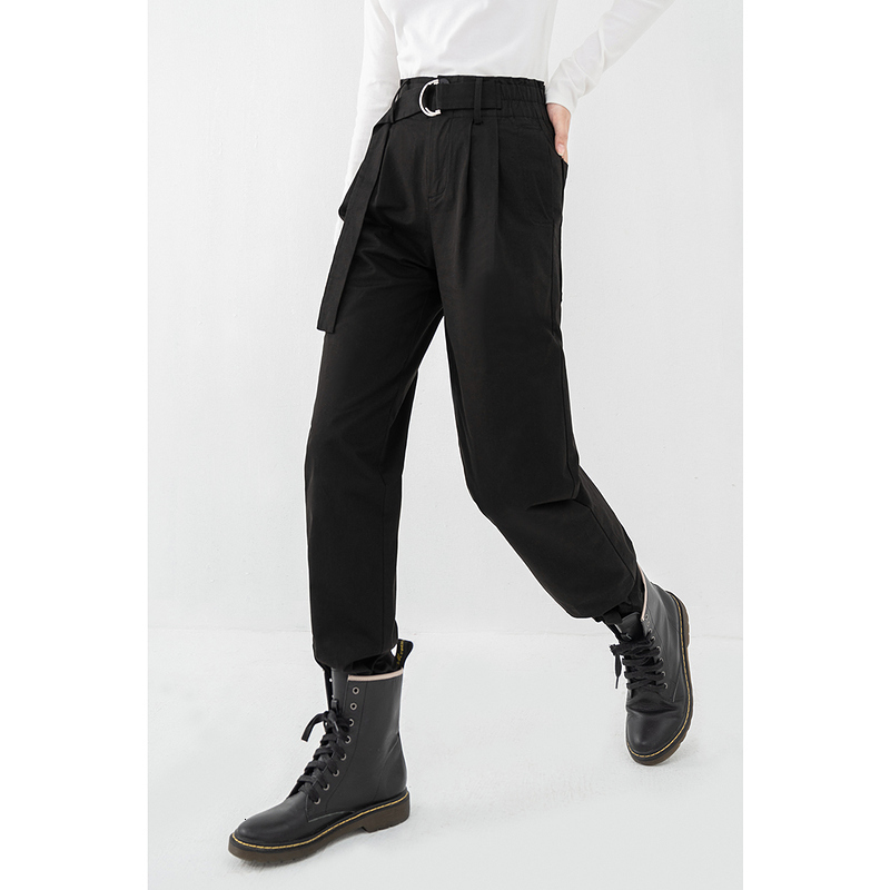 

women's jeans inman cropped women's casual daily elastic styling adjustable waistline belt high-waisted pockets straight-line trou, Blue