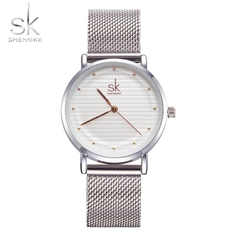 

Wristwatches Women Japan Quartz Silver Dial Ladies Watches Waterproof Stainless Steel Mesh For Bracelet, Gold
