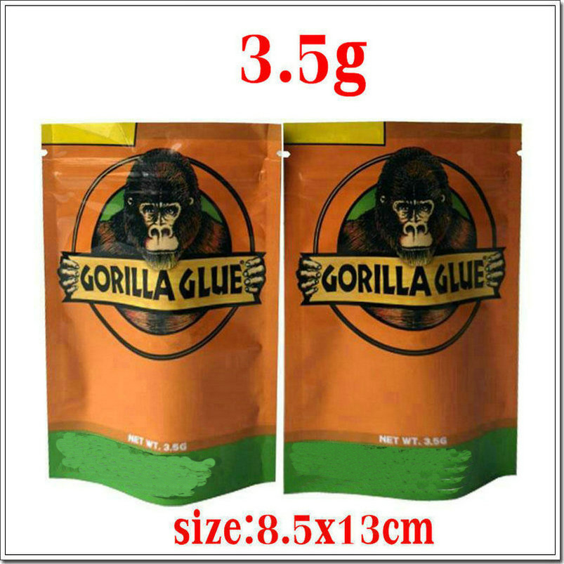

New GORILLA GLUE BAG California 3.5g Mylar Bags Smell Proof Bags GORILLA GLUE Zipper bag For Dry Herb Flower Packaging Package